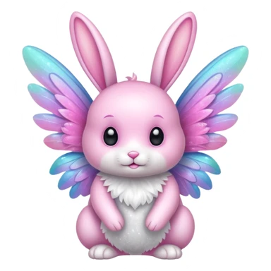 Fairy glitter bunny with Wings  sticker