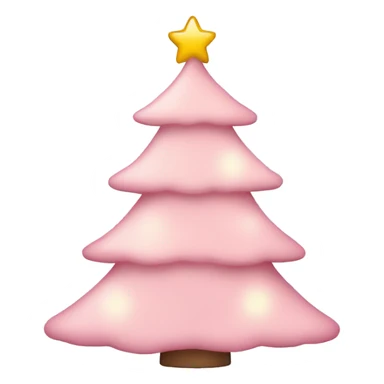light pink christmas tree with lights sticker