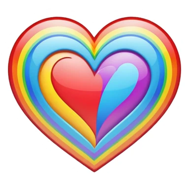 heart with a rainbow outline sticker