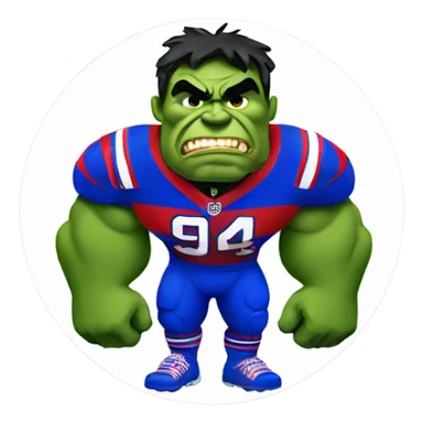 Hulk wearing a buffalo bills jersey sticker