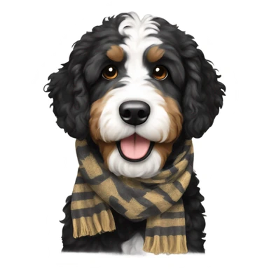 Bernedoodle with purdue scarf sticker