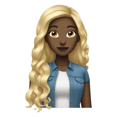 black girl blonde hair blue eyes  sticker