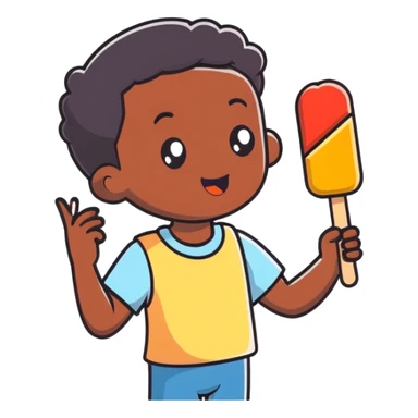 Black boy eating a popsicle  sticker