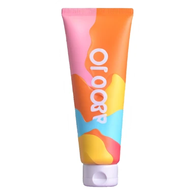 empty, crumpled hand cream tube, pastel and vibrant colors, very squished and wrinkled, cap on, no face, looks like a beauty product sticker