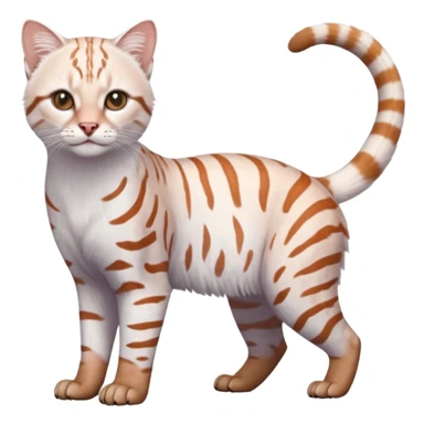 Realistic albino albinism colorful shiny glossy smooth whitish pastel wild natural elegant lifelike Pallas-cat-ocicat-ocelot-Rusty-spotted-cat-fusion-hybrid-animal-creature, full body, hyper-realism sticker