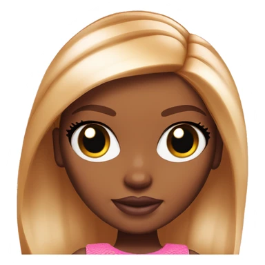 straight ginger hair brown Skin bratz Barbie with dark eyes sticker