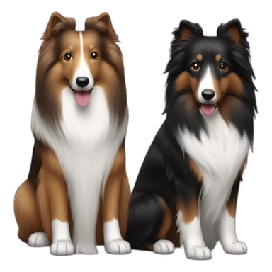 sable and bi-black shelties are friends sticker