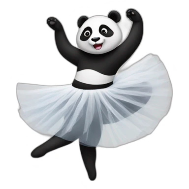 panda dancing ballet with tulle sticker