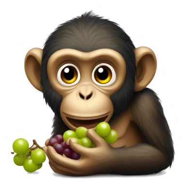 Monkey eating grapes sticker