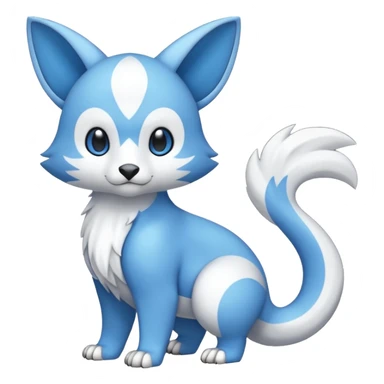 Cute cool white blue animal hybrid Fakemon full body sticker