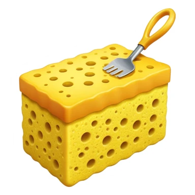 yellow kitchen sponge WITHOUT face sticker