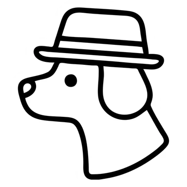 A dog in a hat sticker