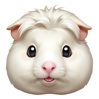 Cinematic Comical White Guinea Pig Portrait Emoji, Head tilted dramatically with an exaggeratedly amused expression, featuring a glossy, pristine white coat with an adorably scrunched face, wide, expressive dark eyes filled with playful disbelief, Simplified yet hilariously expressive features, highly detailed, glowing with a slightly sassy glow, high shine, dramatic yet playful, stylized with an air of cheeky mischief, bright and endearing, soft glowing outline, capturing the essence of a spirited and over-the-top guinea pig, so meme-worthy it feels like it could side-eye its way into internet fame instantly! sticker