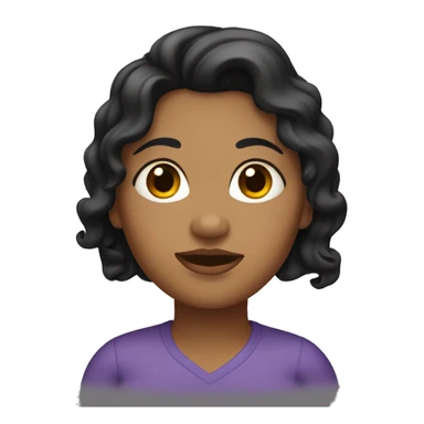 Brown-skinned, female, obese, with black wavy hair. sticker