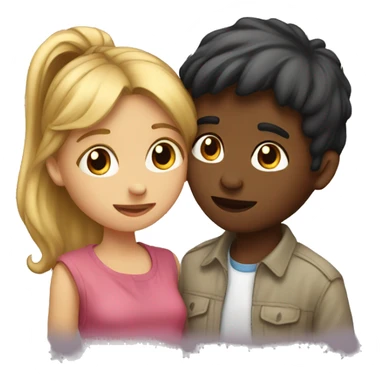 boy and girl kissing sticker