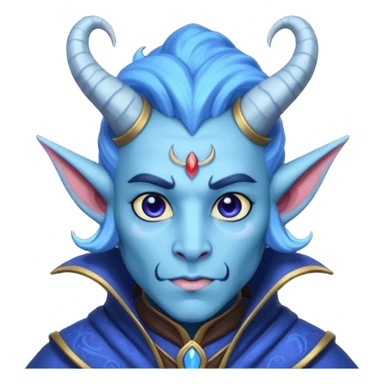 wizard thiefling with blue skin sticker