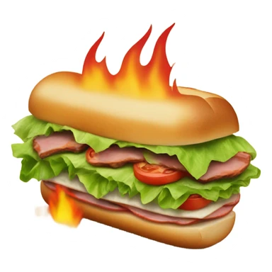 Sandwich sub in flames sticker