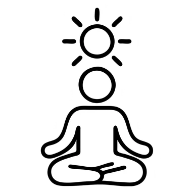 mindfulness and positivity symbol, simple outline icon style sticker