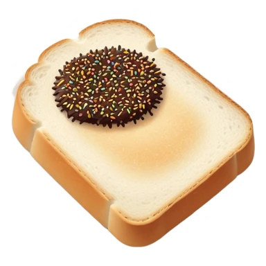 Slice of white bread on a white plate with chocolate sprinkles on top sticker