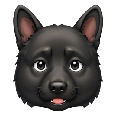 all black german shepherd face crying large tears looking sad sticker
