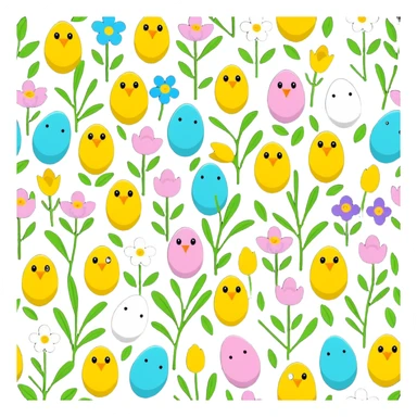 spring flowers and Easter eggs sticker