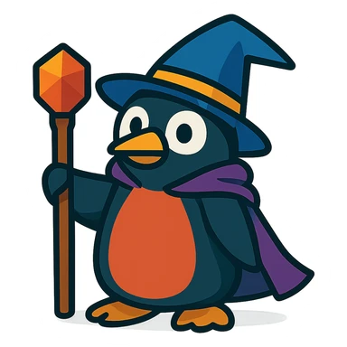A wizard penguin sticker
