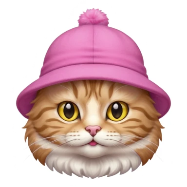 un gato con sombrero rosado sticker
