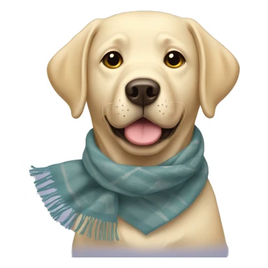 Light Labrador wearing a scarf sticker