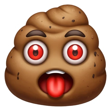 A poop with bloodshot eyes sticker