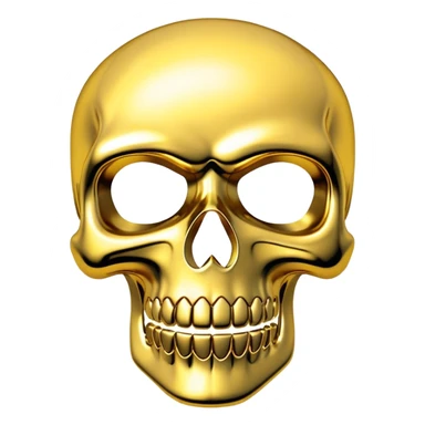 Chrome skull with gold grills  sticker