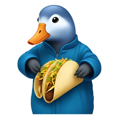 Eurasian coot  wearing a blue coat eating tacos sticker