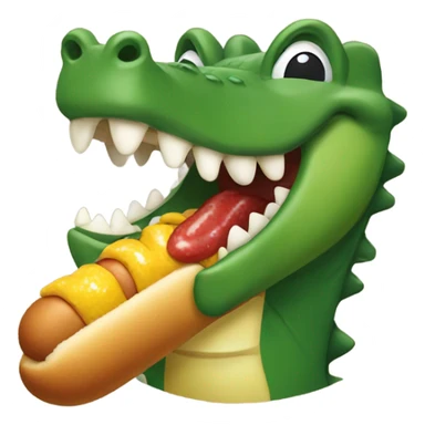 Alligator eating a corn dog sticker