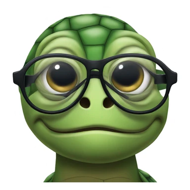 Turtle with glasses sticker