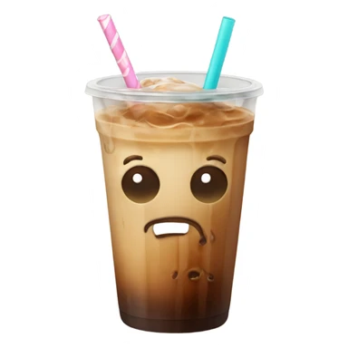 Iced coffee with straw  sticker