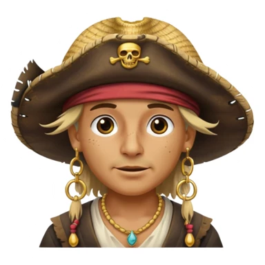 Pirate with a straw hat sticker
