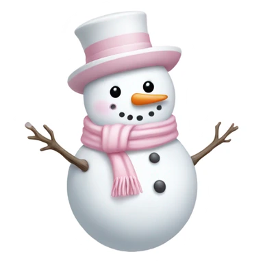 Cute white and light pink snowman sticker