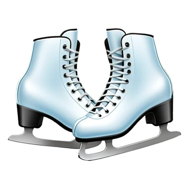 An icon showing a pair of elegant ice skates gliding across a smooth, frozen rink with snowflakes in the air. In the background, twinkling lights, winter trees, and cheering spectators create a festive atmosphere. Transparent background highlights the grace and charm of ice skating. sticker