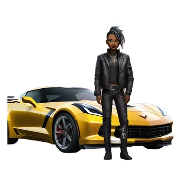 cyber punk next to corvette sticker