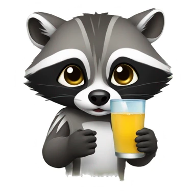Racoon drinking  sticker