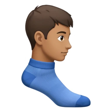 Side profile of Man wearing socks facing the left  sticker