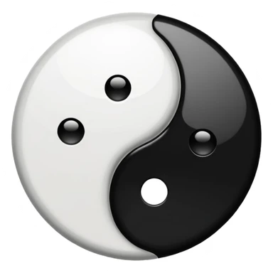 Yin and Yang glowing black and white in 32x32 sticker