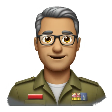 Homme brun cheveux rasés type militaire avec lunettes de vue âgé de 55 ans pesant 85 kilos plutôt souriant et affable divorcé  sticker