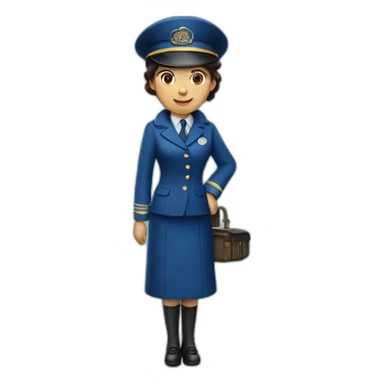 orient express stationmaster woman in blue sticker