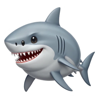 shark body with a cat face sticker