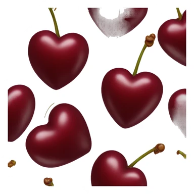heart shaped burgundy cherries sticker