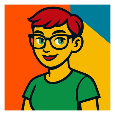 Change the shirt color to green, keep everything else the same, in a style suitable for editing. sticker