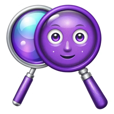 glitter purple and magnifying glass sticker