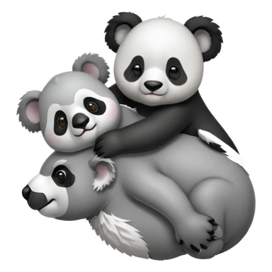 Small Panda riding big koala’s back sticker