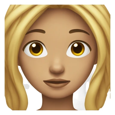 idlength hair and a round face with slight tan sticker