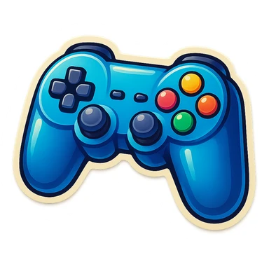 Blue gaming controller sticker